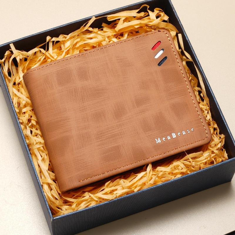 New Men'S Wallet Men'S Short Wallet Middle-Aged And Youth Wallet Large Capacity Durable Wallet