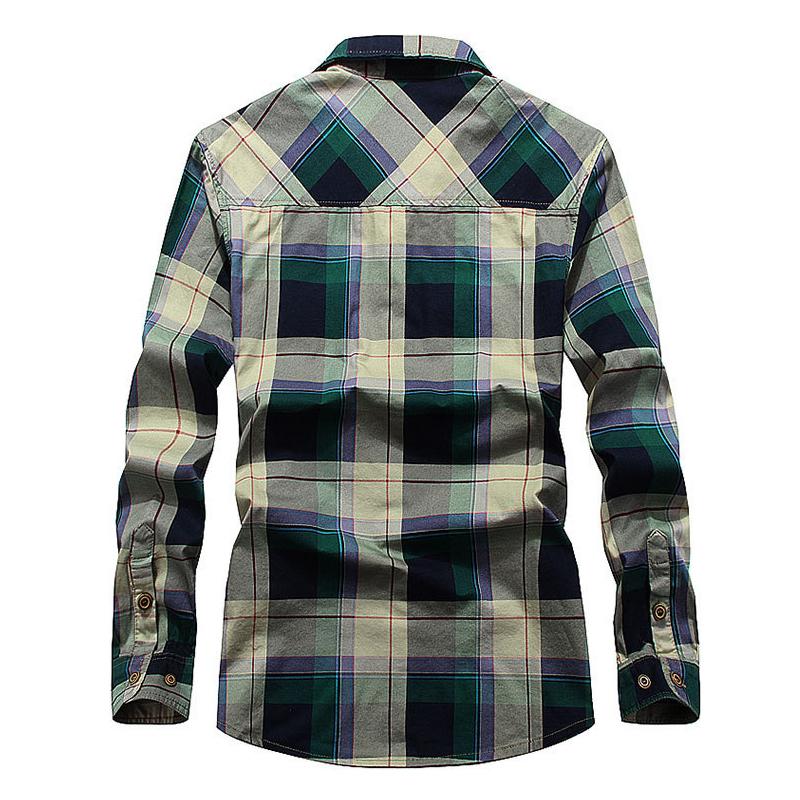 Spring Autumn Shirts Men Casual Mens Shirts 100% Cotton Camisa Masculina Military Shirt Men Plus Size M-4XL Camiseta Masculina