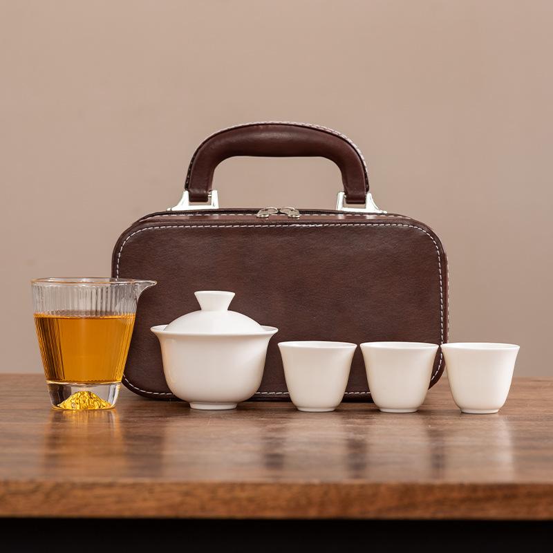 

Саловый нефритовый фарфор кунг-фу дорожный чайный сервиз крышка чаша набор чайных чашек легкая роскошь и удобство высококлассная наружная реклама деловые подарки