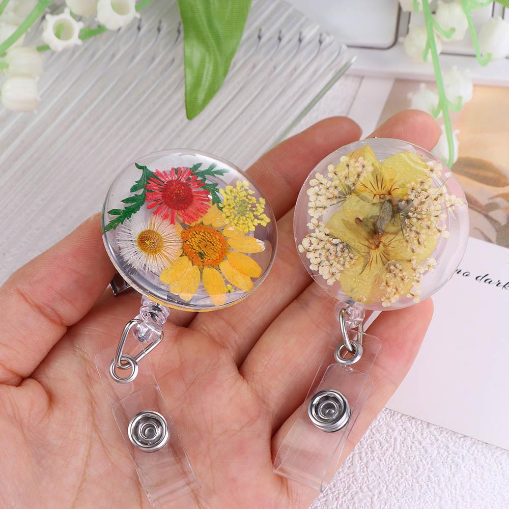 Holder Work Badge Charm Resin ID Badge Clip Card Badge Holder ID Lanyard Reels Keyring Badge Reel