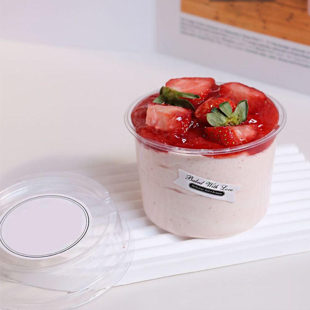 50Pcs Clear Plastic Disposable Salad Cups 150/250ml Disposable Packaging Box Disposable Tableware