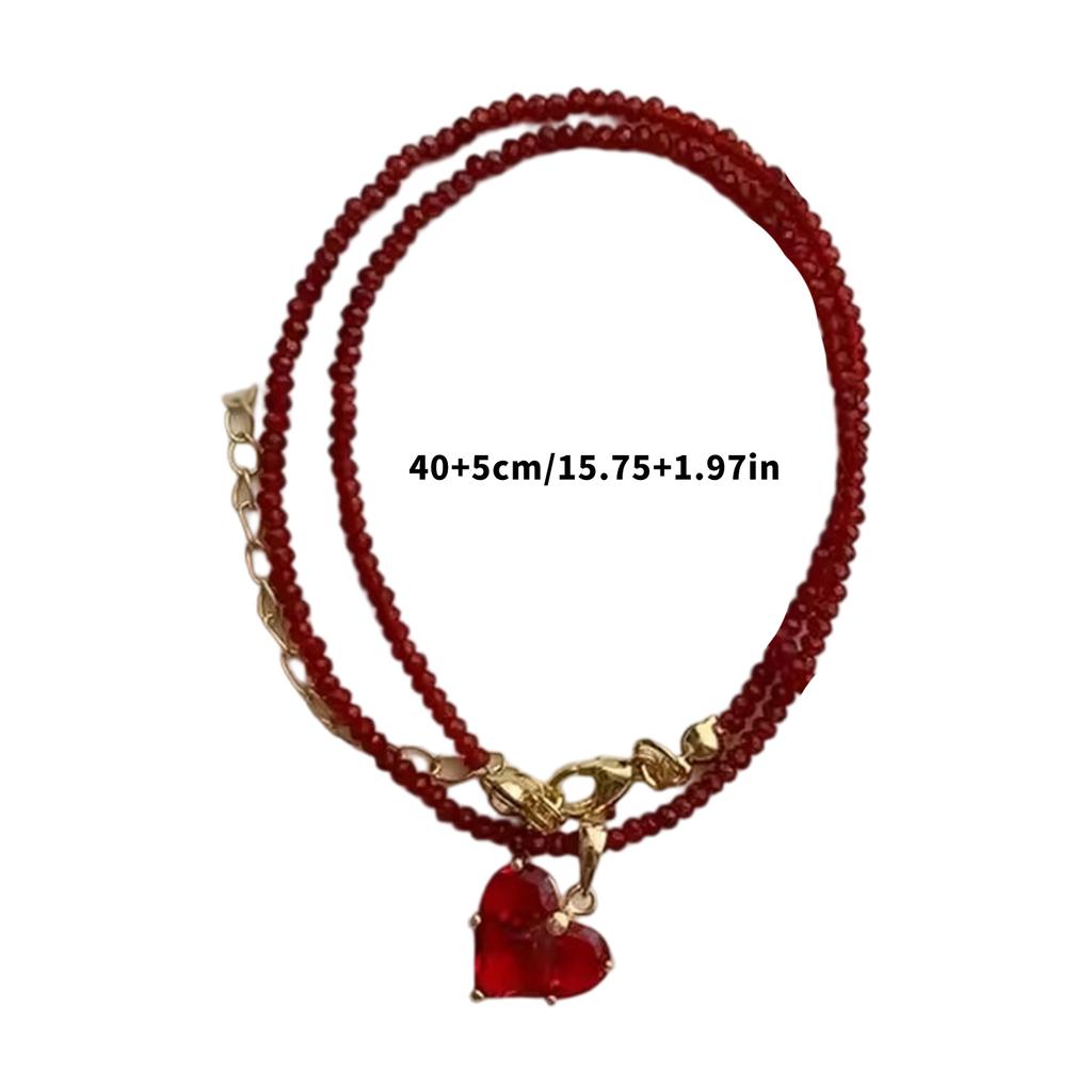 Elegant Heart Shaped Necklace With Cubic Zirconia Accent Special Gifts for Anniversary Valentines Day Casual Wear