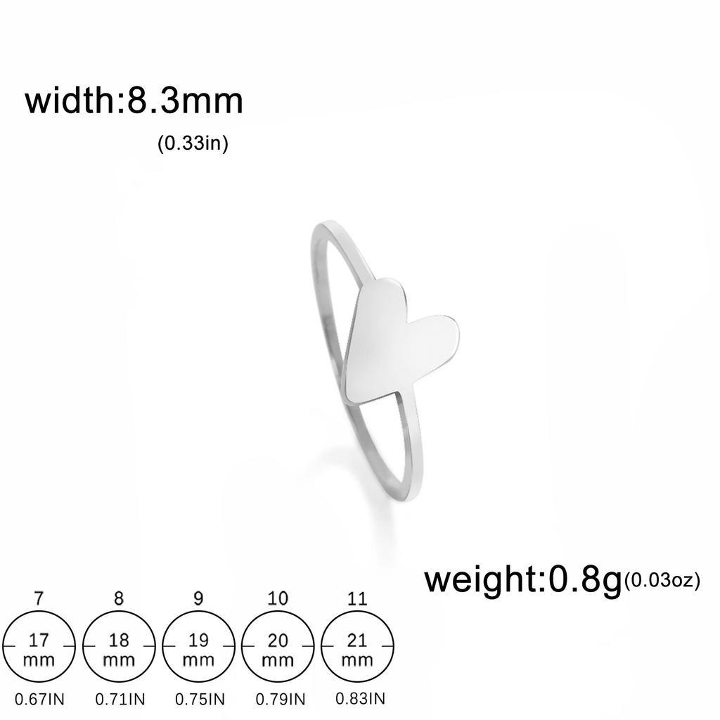 Mini Heart Ring Stainless Steel Gold Finger Rings Women Korean Simple Jewelry Wedding Anniversary Gifts In
