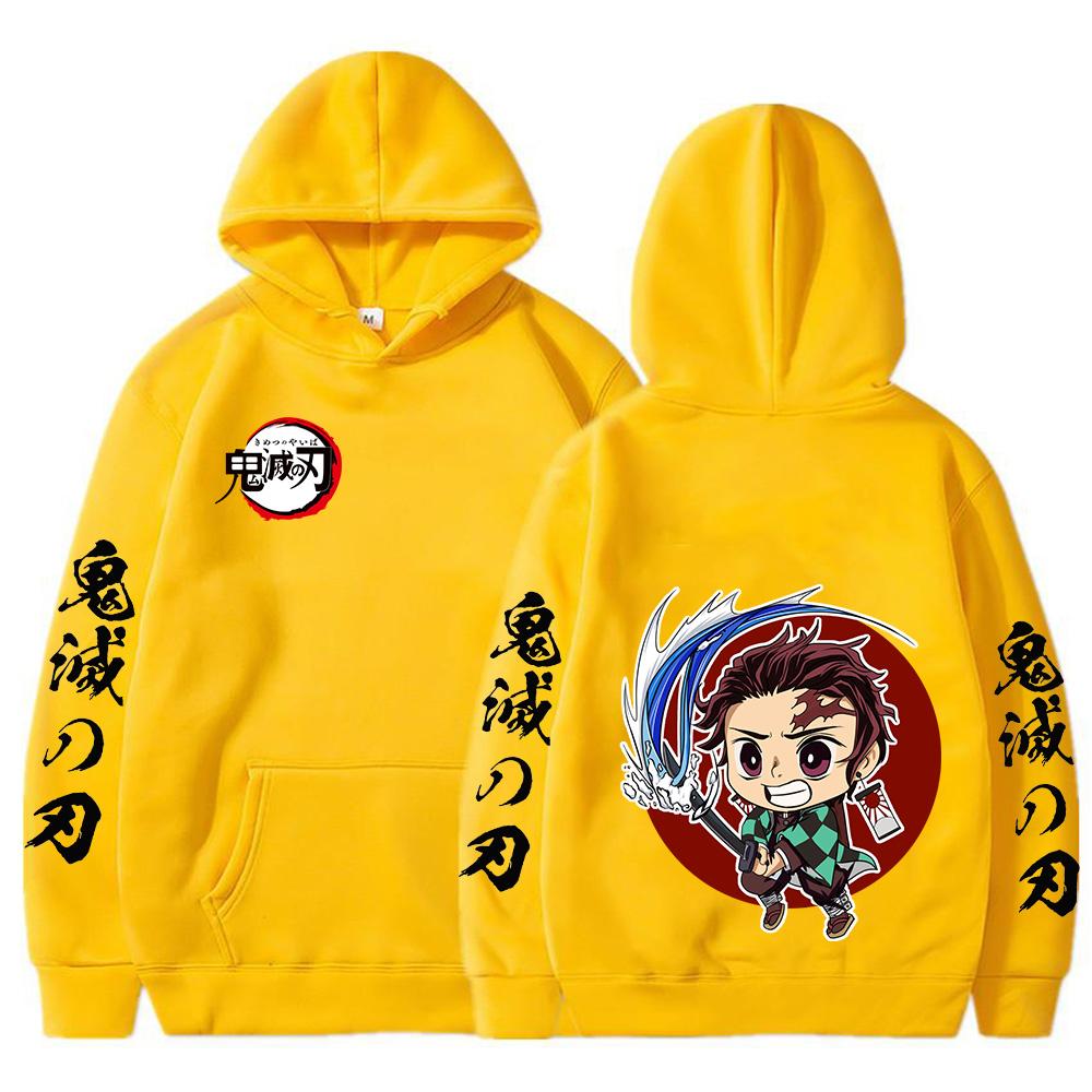 Anime Demon Slayer Kamado Tanjirou Cute Print Hooded Men Women Casual Hoodies Kimetsu No Yaiba Sweatshirt Harajuku Streetwear
