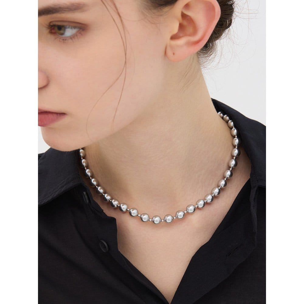 H Edition Silver (W) Moonlight Gray Pearl Necklace Hl6N55618W9420