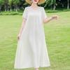 Elegant Women's Dresses Summer Vintage Clothes Plus Size Short Sleeve Casual Loose Long Dress