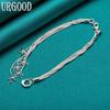 925 Sterling Silver Snake Chain Star Bracelet Fashion Jewelry