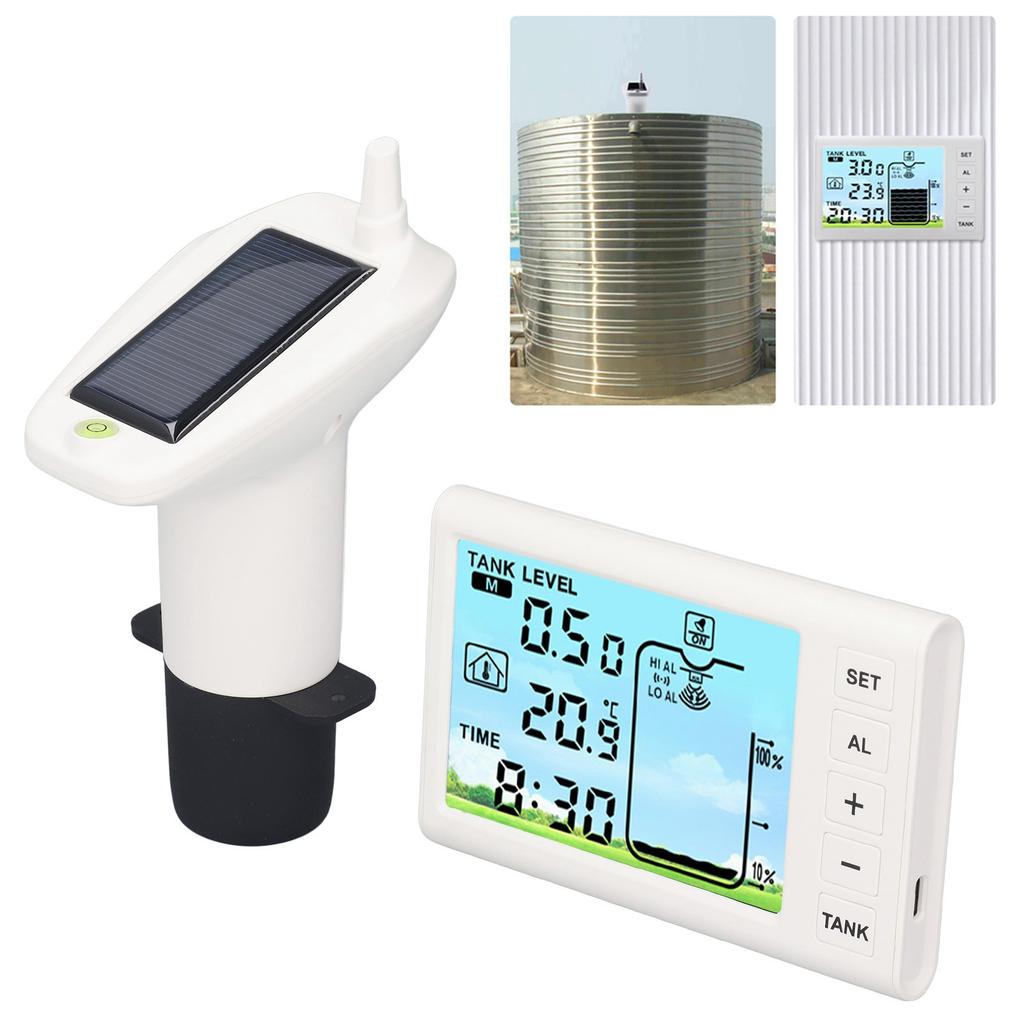 Ultrasonic Level Sensor Water Tank Liquid Depth Meter Electronic Digital Display Receiver Transmitter for Household Use