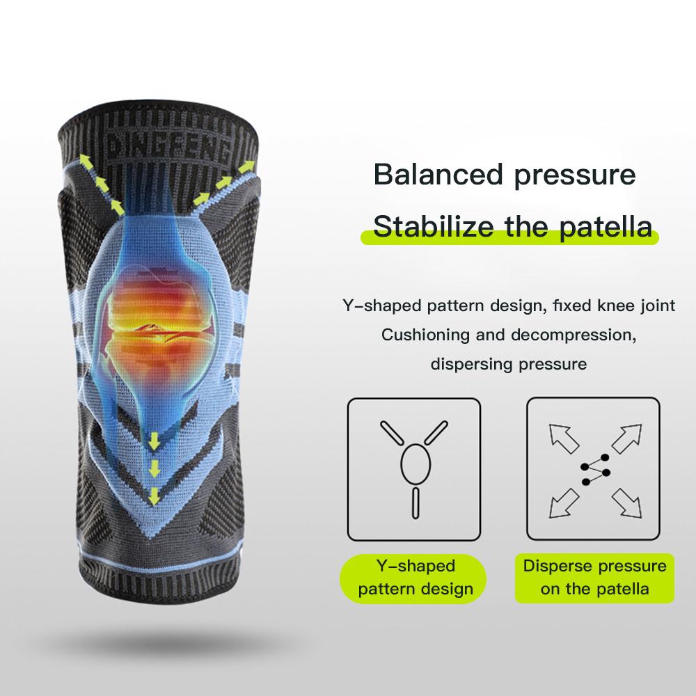 OLIKEI Silicone Sports Knee Pads Anti-Collision Compression Knee Sleeves Spring Support Knee Brace for Fitness Basketball Volleyball Cycling