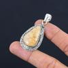 Sisters Day Sale Pear Fossil Coral Stone Birthday New Pendant Jewelry 925 Silver