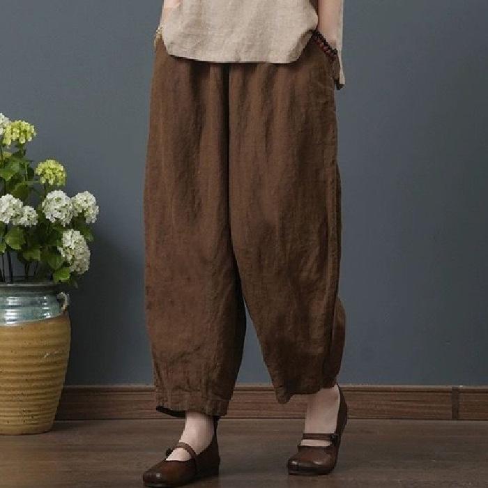 Summer Women's Retro Chinese Style Suit Linen Embroidered Cotton and Linen Tops Women's Short Sleeve T-shirt Cropped Pants Set