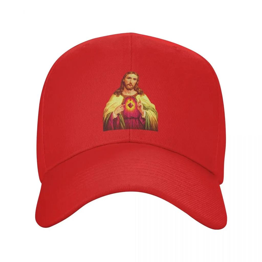Custom Cool Sacred Heart Of Jesus Baseball Cap Women Unisex Adjustable Unisex Christian Catholic God Dad Hat Spring Sun Hat