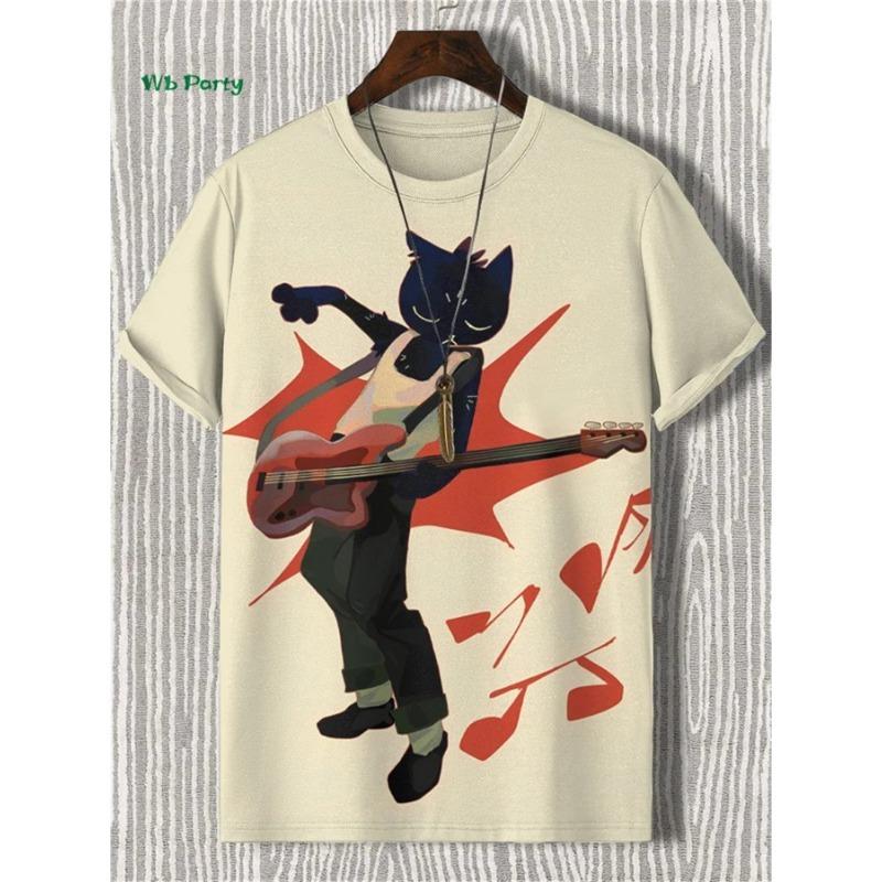 Cat Pattern Men's T-Shirt 3D Print Funny Animal Short Sleeve T-Shirt Oversized Tops Summer Daily Outdoor Casual Men's Clothing
