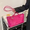 Large Capacity Patent Leather Shoulder Bag Smooth Commuting Tote Bag  Daily