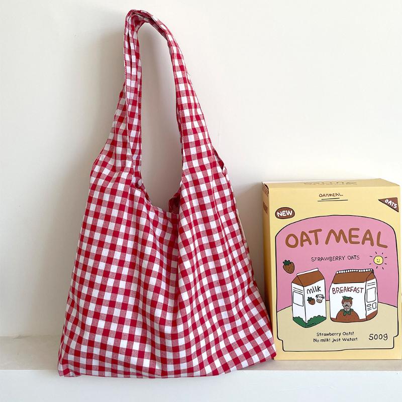 

Korean Vintage Plaid Underarm Bags Lightweight Large Capacity Single Shoulder Bag Students Commute Women s Handbag Female красный
