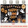 Party Backdrop Halloween Castle Flat Spooky Pumpkin Ghosts Witches Parties Birthdays Event Photo Background Front Door Decor