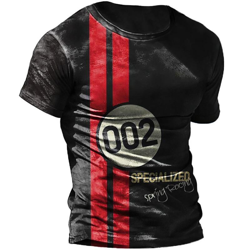 Men Vintage Motorcycle 3d Print Casual Short Sleeve Loose Oversized T-shirts for Men Sweatshirt Men's Top Clothing