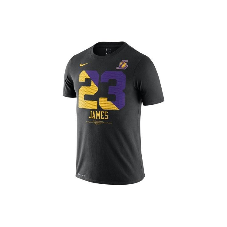 Nike Dri-FIT LeBron James Basketball Sports Printing Quick Dry Round Neck Short Sleeve Black Men s AT1161-010 S