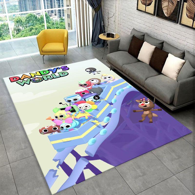 Spiel Dandy Welt Cartoon Rutschfeste Teppichläufer für Wohnzimmer, Schlafzimmer, Spielzimmer, Weicher Teppich Bodenmatte Heimdekor Teppich Zimmer