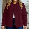 Women's Fashion Casual Plus Size Solid Color Long Sleeve Jacket