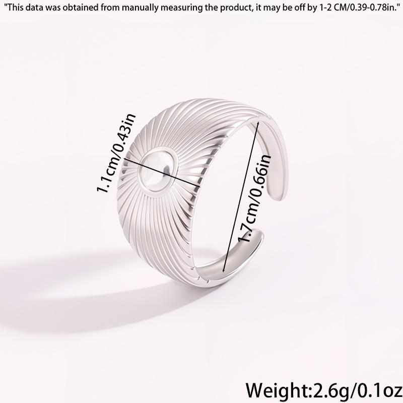 Gold-Plated Titanium Steel Open Ring with Retro Geometric Design