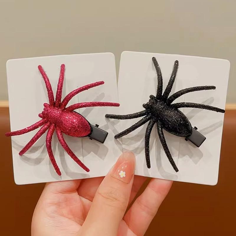 Goth Simulation Spiders Shape Hairpins Hot Girls Punk Duckbill Hair Clip Halloween Ponytail Bangs Hair Clip for Woman