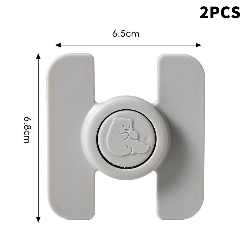 2Pcs Home Refrigerator Lock Safety Fridge Freezer Door Lock Multi-Function Safety Locks Children Security Protector серый