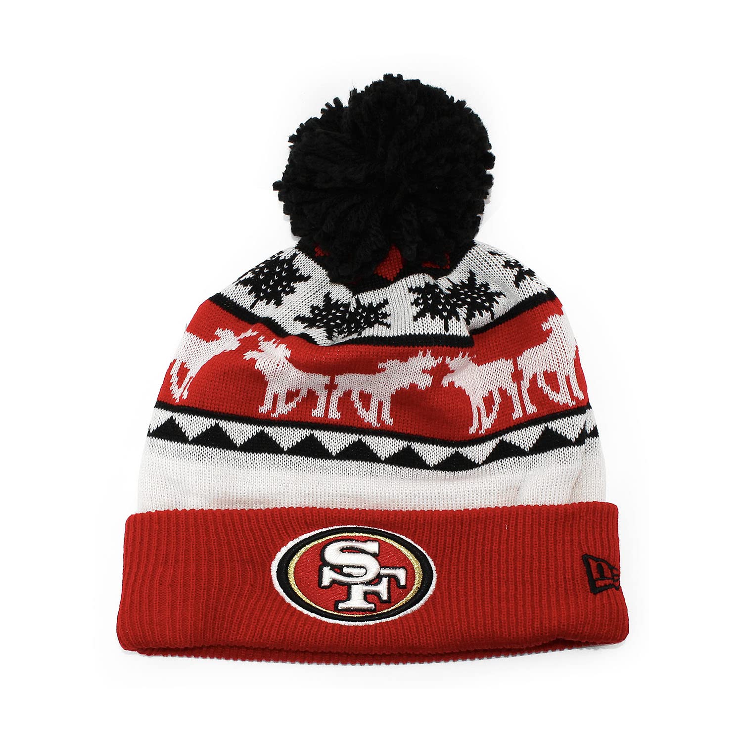 Вязаная шапка New Era MOOSER KNIT Вязаная кепка NBA NFL NHL MLB Снежинка Сан-Франциско 49ers  ШАПКА  (Сан (красный)) [Использовал]