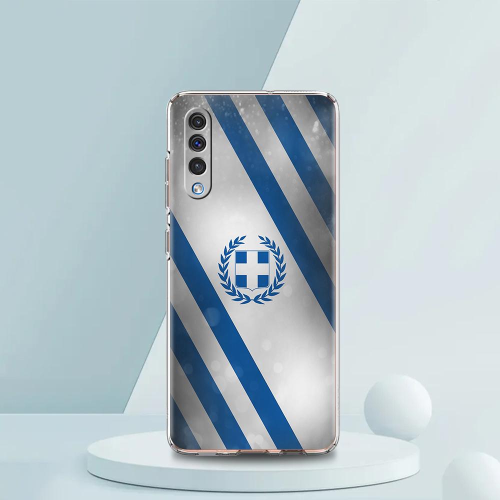Greece Greek Flag Transparent Phone Case for Samsung Galaxy A16 A14 A12 A22 A24 A42 A02 A06 A50 A70 A20 A30 A40 Soft TPU Cover