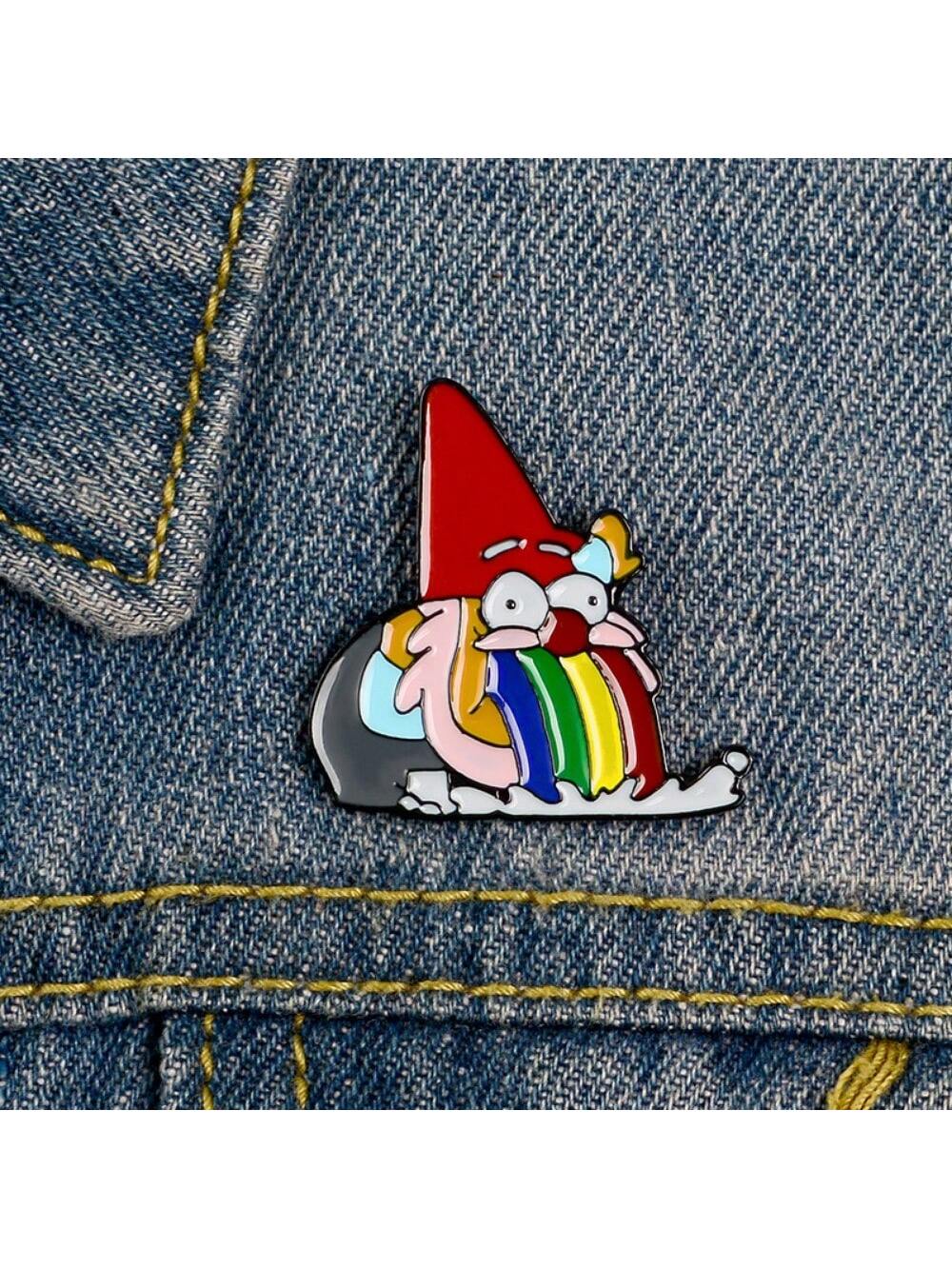 

1 piece of children s creative rainbow spitting dwarf Santa Claus brooch daily matching clothes, bags, accessories, badges
