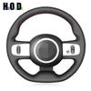 DIY Zwarte Handgestikte Stuurhoes Kunstleer Auto Stuurhoezen Voor Renault Twingo 3 2014-