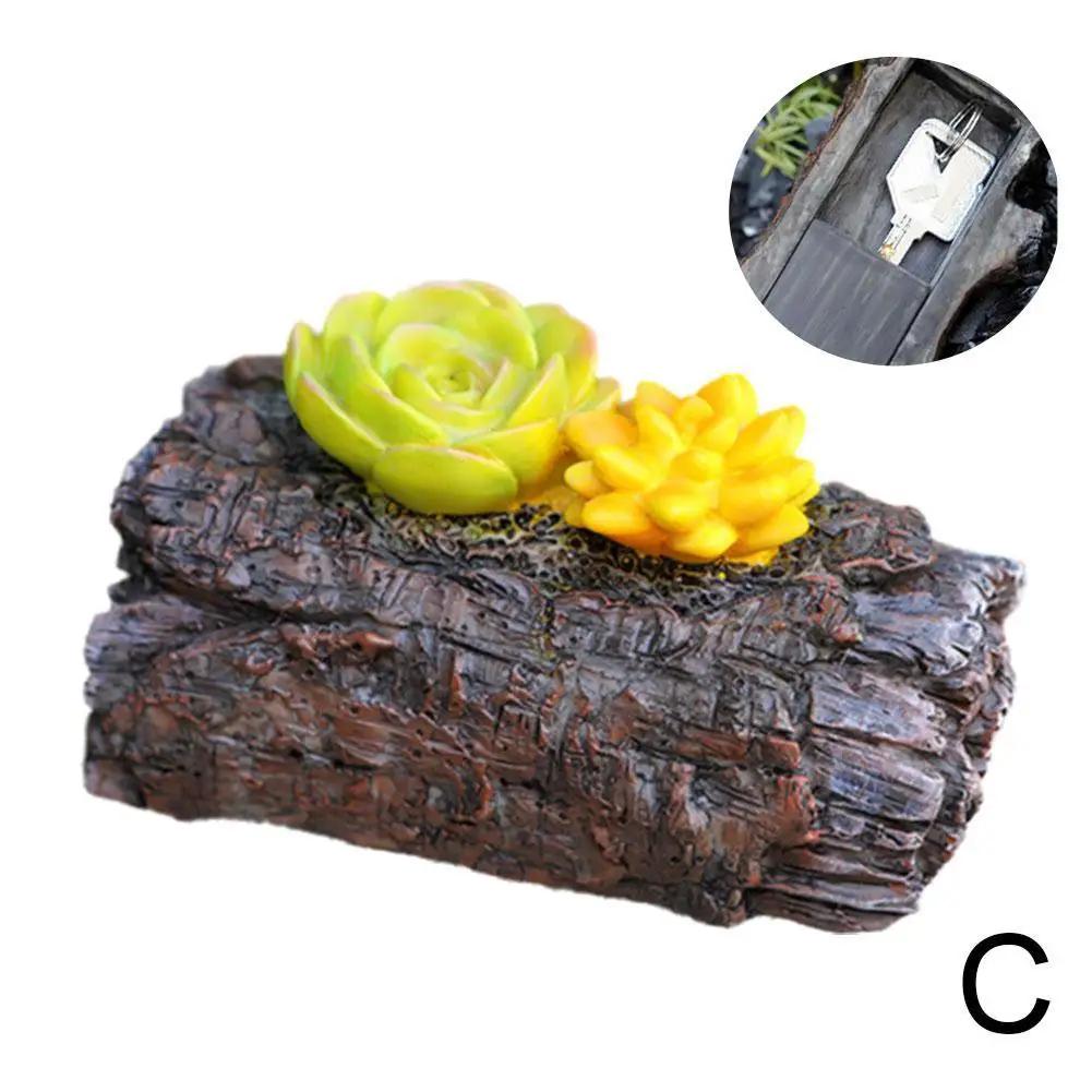 Outdoor Garden Key Safe Box Discreet Key Storage Rock Safety Ornament Stone Artificial Stone Hide Keys In Resin J7F8