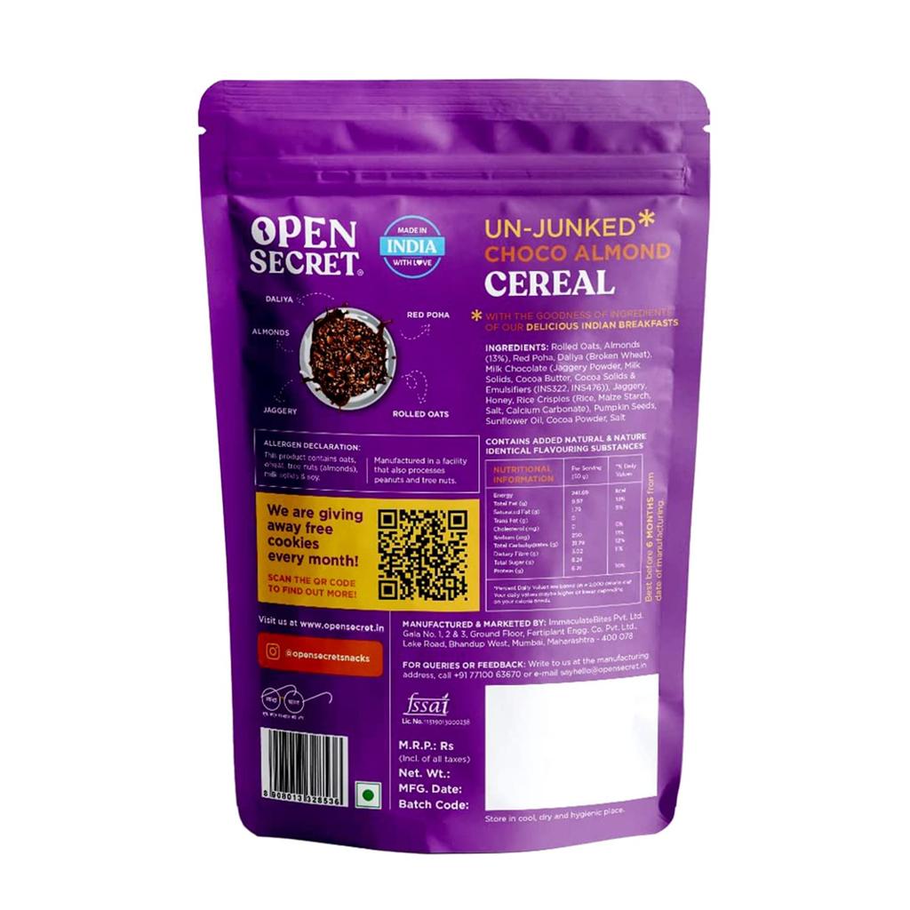 Open Secret Muesli | 350g, 42g Protein | High Protein, Breakfast Mix with Nuts & Seeds, Dried Fruits, Oats, Red Poha, Pumkin Seeds(pack of 1)