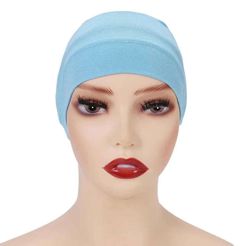 Weiß Beige Rot Grau Damen Innen Hijab Kappe Muslimischer Turban Islamische Unterkappe Weibliches Stirnband Turbante Mujer