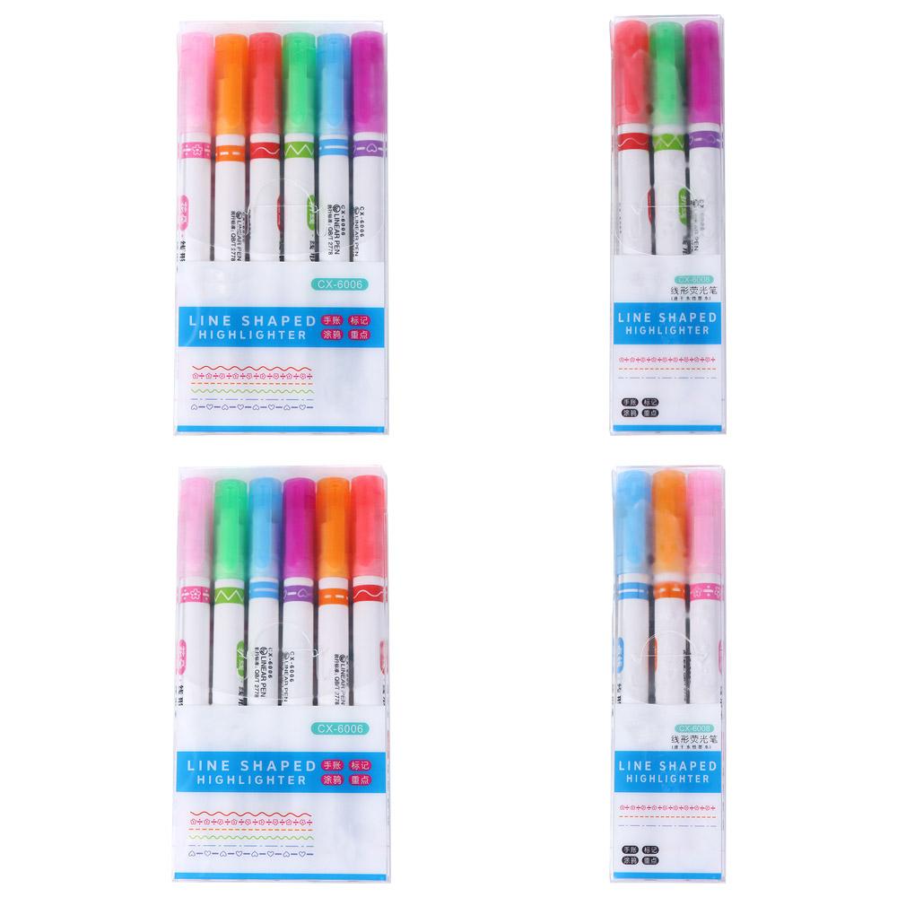

Ручка-маркер Curve Line с тонким наконечником для ведения дневника A 6PCS