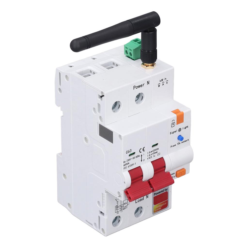 Smart Circuit Breaker WIFI 2P 63A APP Remote Control Metering Circuit Breaker for