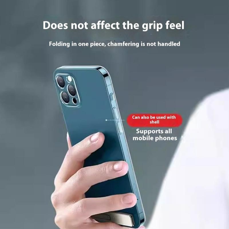Thin Metal Phone Grip Mount Foldable Double Designs Phone Stand Invisible Mobile Phone Mount for Tablets & Smartphone