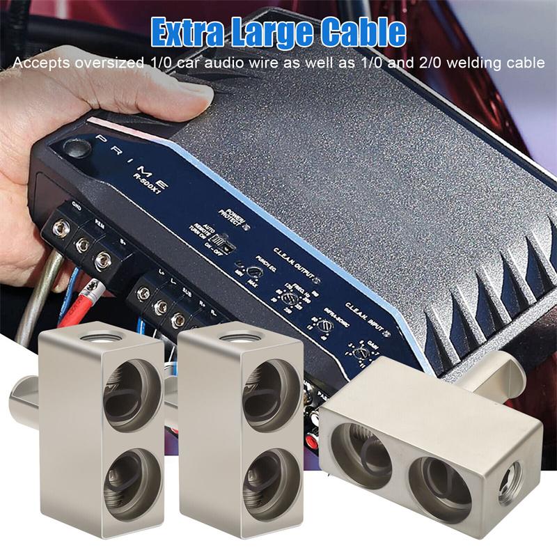 Universal Car Audio Modified Wire Power Supply O-Type Terminal Block Aluminum Alloy Connector Auto Audio Amp Input Reducer