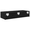 Wall Mounted Shelf with Drawers Black 80 X 33 X 17 Cm Particleboard