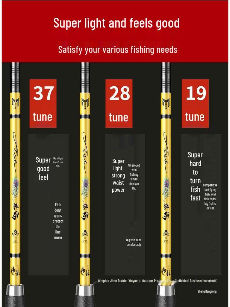 Super Fine Hard Carbon Fiber Crucian Carp Hand Rod for Taiwan Fishing