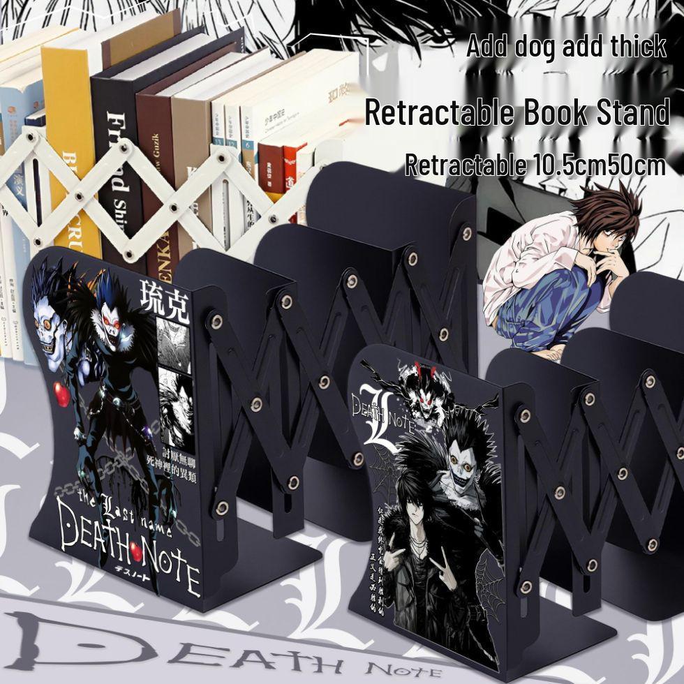 Death Note Cute Cartoon Desktop Organizer: Retractable Folding Book Stand for Students
