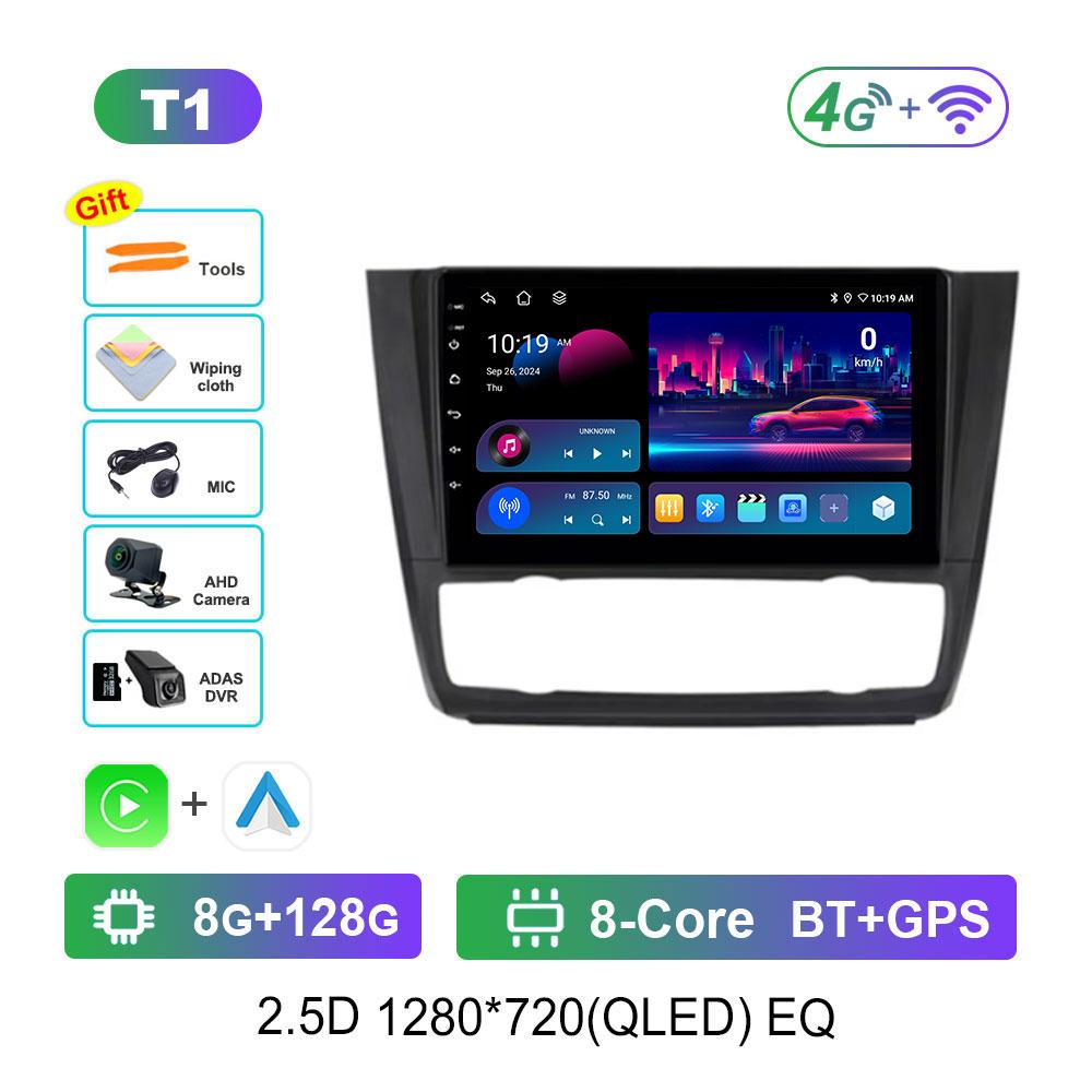 Android 14 System For BMW 1-Series E88 E82 E81 E87 2004 - 2011 2K QLED Screen Car Radio Multimedia Video Player GPS stereo 4G