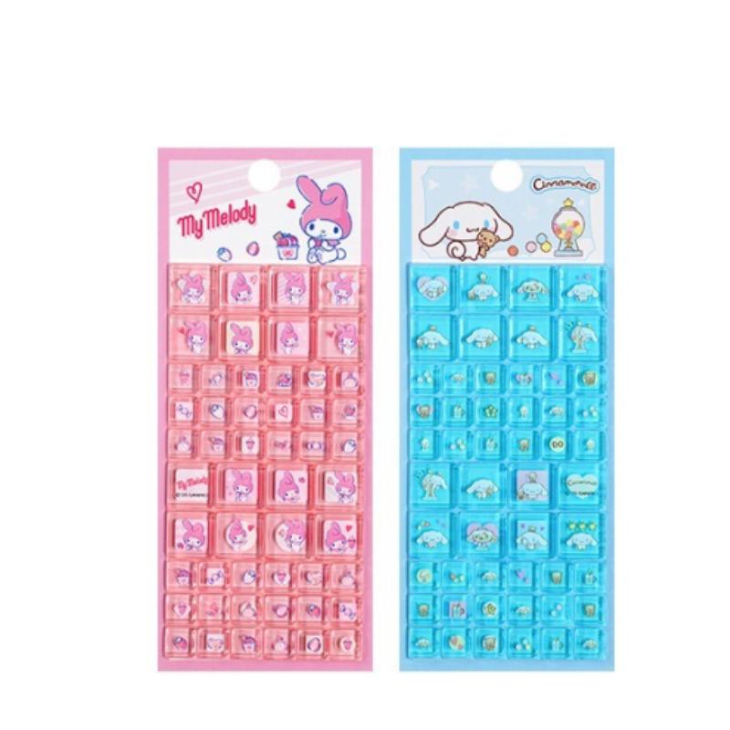 New Hot 3D Sanrio Hello Kitty square sticker, anime style, suitable for DIY mobile phone decoration, rhinestone decal, gift