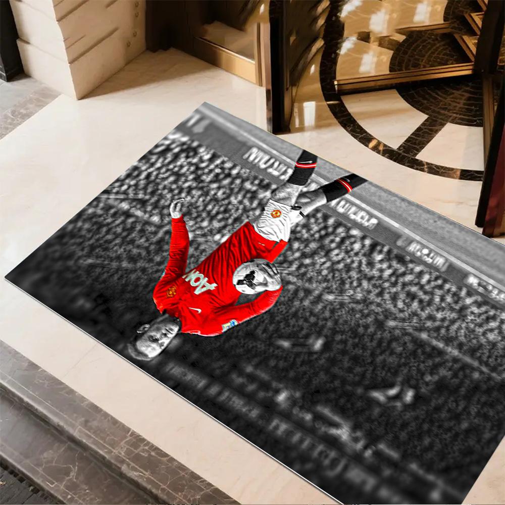 Wayne Rooney Manchester Floor Rug Office Rug Perfect for Game Room Balcony Living Rooms Entryway Antislip Carpet Office home decor