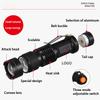 Waterproof Portable Handheld UV Flashlight Ultraviolet Torch with Zoom Focus Function Rechargeable High Lumens Flashlight