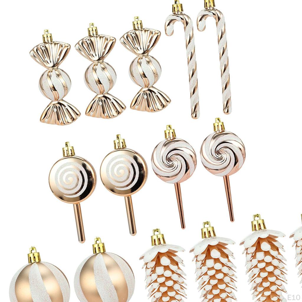 15 Pieces Christmas Hanging Ornaments Lollipop DIY Gifts Decoration Balls for