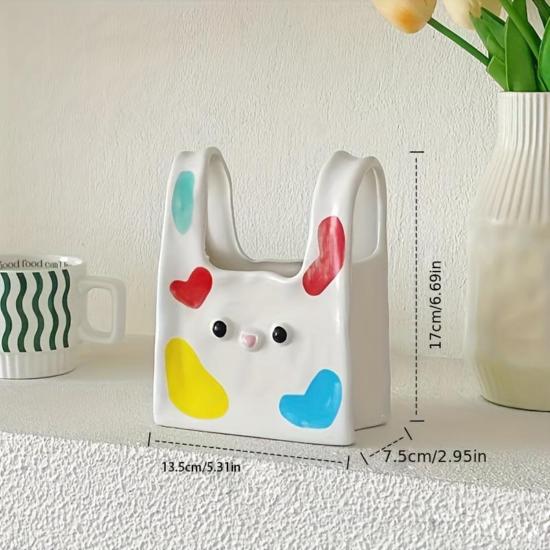 Keramik Handtaschenvase, kleine Blumenvase, einzigartige dekorative Vase Stilvase