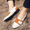 Canvas Lederschuhe Herren Casual Luxury Brand Handgefertigte Halbschuhe Herren Slipper Flats Fahrschuhe Abendschuhe Weiß Grün Mokassins N0 -28