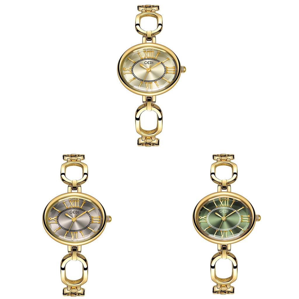 Gadi Vintage Oval Womens Watch With Quartz Movement Waterproof Jewelry Clasp For Elegant Ladies