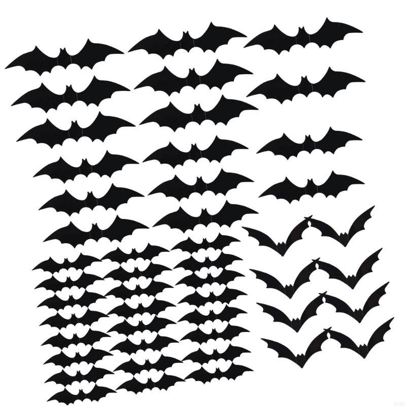 Flying Bat Decals Adhesive PVC Stickers Halloween Decorations for Wall Window